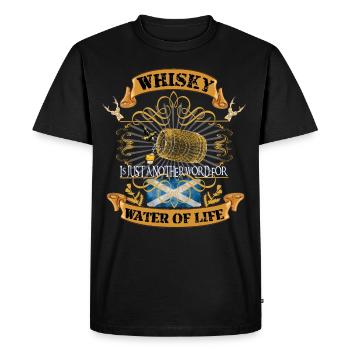 Whiskey Scotland - Whiskey is just another word ... - Men's Premium Organic T-Shirt - black - Front - Nico (187cm)