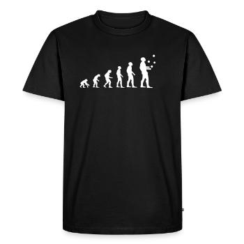Evolution jonglerie jongleur jonglage boules de clown - T-shirt Premium bio Homme - noir - Devant - Nico (187cm)