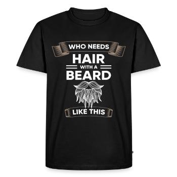 Barbe barbe barbe pleine barbe cadeau cheveux splendeur - T-shirt Premium bio Homme - noir - Devant - Nico (187cm)