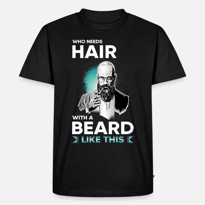Bart Bartträger Gesichtsbehaarung Vollbart Spruch - Männer Premium Bio T-Shirt - Schwarz