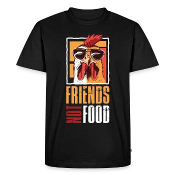 Amis pas de nourriture cadeau végétalien - T-shirt Premium bio Homme - noir - Devant - Nico (187cm)