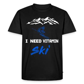 Besoin d'un cadeau de conception de ski de sports d'hiver de ski de vitamine - T-shirt Premium bio Homme - noir - Devant - Nico (187cm)