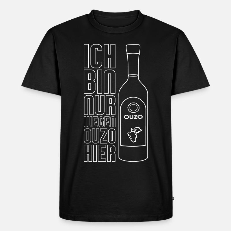 Ouzo Alkohol - Männer Premium Bio T-Shirt - Schwarz