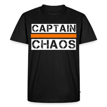 Capitaine chaos - T-shirt Premium bio Homme - noir - Devant - Nico (187cm)