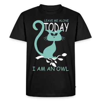 Chouette chat - T-shirt Premium bio Homme - noir - Devant - Nico (187cm)