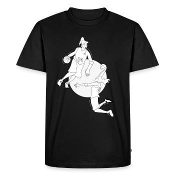 Basketball féminin Minimalisme cadeau basketball - T-shirt Premium bio Homme - noir - Devant - Nico (187cm)