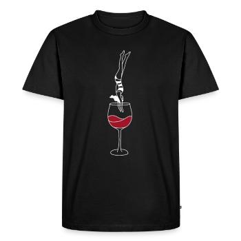 Minimalismus Wein Girls Vino Illustration Urlaub - Männer Premium Bio T-Shirt - Schwarz - Vorne - Nico (187cm)