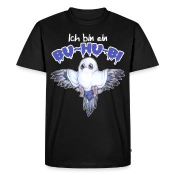 Ich bin ein Bu~hu-Bi - Wellensittich als Geist - Männer Premium Bio T-Shirt - Schwarz - Vorne - Nico (187cm)