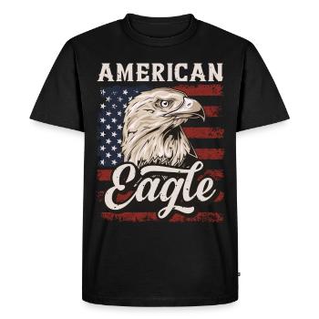 Bald Eagle American Eagle USA Flag - Men's Premium Organic T-Shirt - black - Front - Nico (187cm)