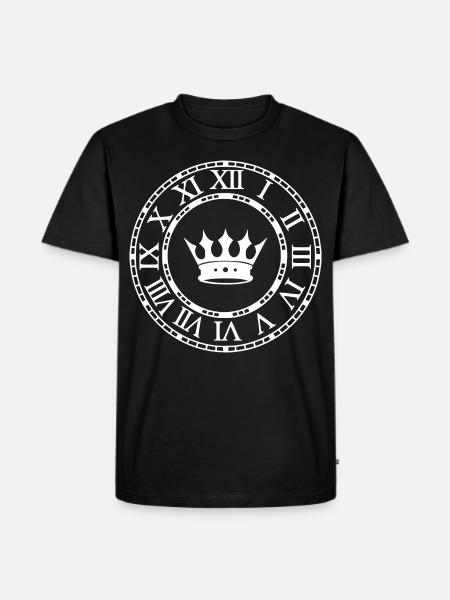 Römische Ziffernuhr - Männer Premium Bio T-Shirt - Schwarz