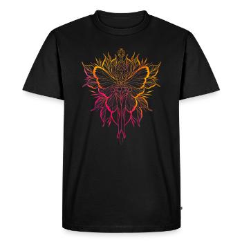 Dessin style tatouage papillon et poignard - T-shirt Premium bio Homme - noir - Devant - Nico (187cm)