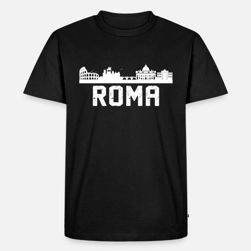 roma Skyline - Männer Premium Bio T-Shirt - Schwarz