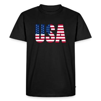 États-Unis Amérique Américain - T-shirt Premium bio Homme - noir - Devant - Nico (187cm)