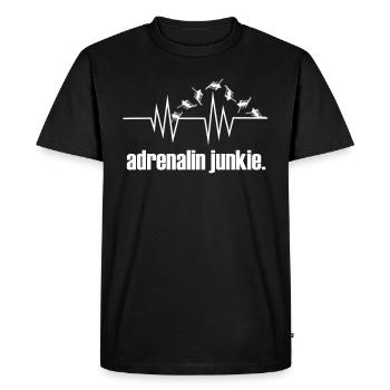 Andrenalin junkie, ski, salto, Heartbeat, - T-shirt Premium bio Homme - noir - Devant - Nico (187cm)