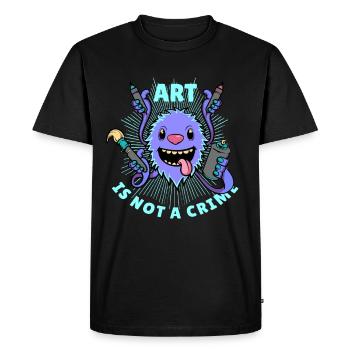Sprayer Graffiti L'art n'est pas un crime - T-shirt Premium bio Homme - noir - Devant - Nico (187cm)