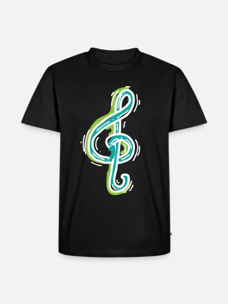 dearadh bronntanais nóta ceoil - Men's Premium Organic T-Shirt - black