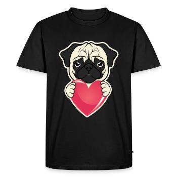 Bronntanas Cool Coeur Amoureux Cool - T-shirt Premium bio Homme - noir - Devant - Nico (187cm)