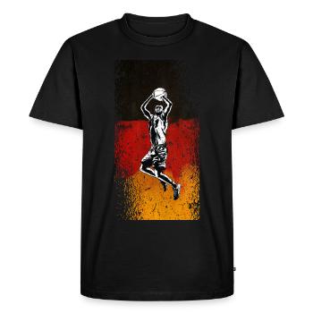Maillot de basket avec le drapeau de l'Allemagne - T-shirt Premium bio Homme - noir - Devant - Nico (187cm)