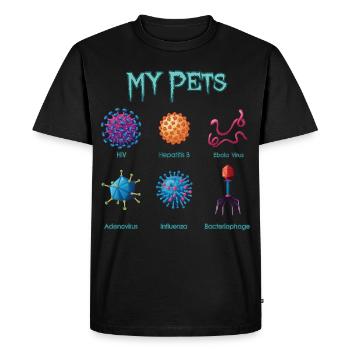 Virus Ebola hépatite adénovirus phage grippal - T-shirt Premium bio Homme - noir - Devant - Nico (187cm)