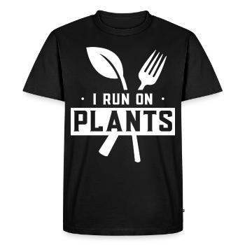 Je suis propulsé par les plantes Légumes - T-shirt Premium bio Homme - noir - Devant - Nico (187cm)