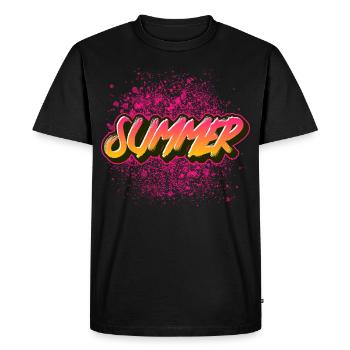 Été d’été - T-shirt Premium bio Homme - noir - Devant - Nico (187cm)