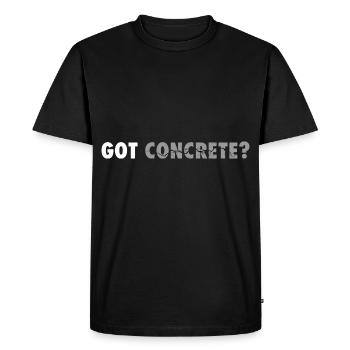 Des ouvriers du béton drôles Vous avez du béton ? Ciment Vate - T-shirt Premium bio Homme - noir - Devant - Nico (187cm)