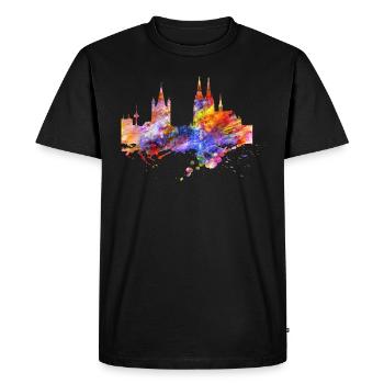 Skyline de Cologne - T-shirt Premium bio Homme - noir - Devant - Nico (187cm)