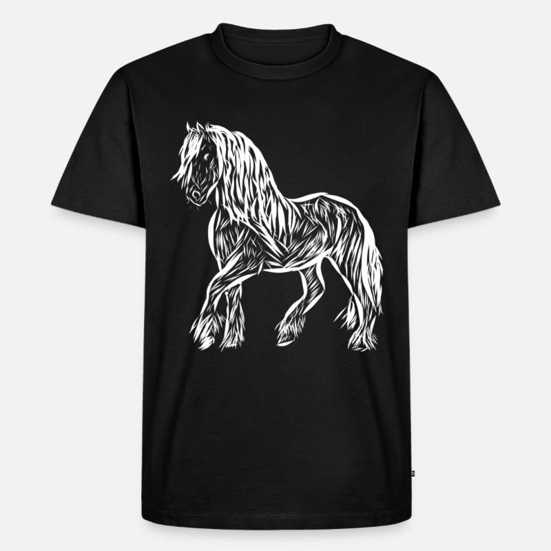 Pferd - Männer Premium Bio T-Shirt - Schwarz