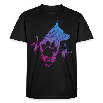 Empreinte digitale du chien - T-shirt Premium bio Homme - noir - Devant - Nico (187cm)