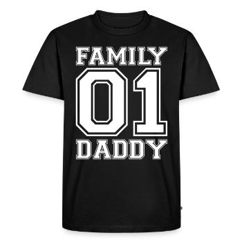 Family Daddy Number One - Men's Premium Organic T-Shirt - black - Front - Nico (187cm)
