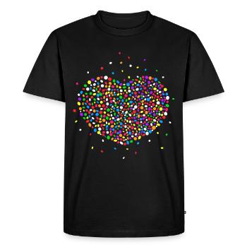 Coeur de confettis pour le carnaval de Mardi Gras, etc. - T-shirt Premium bio Homme - noir - Devant - Nico (187cm)