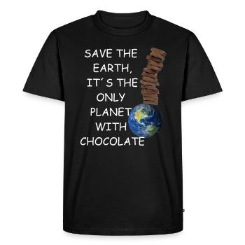 Save the earth - Men's Premium Organic T-Shirt - black - Front - Nico (187cm)