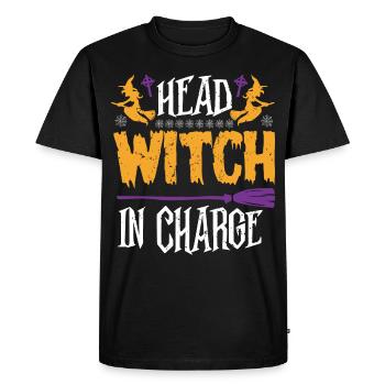 198 Witch design halloween gift birthday crazy art - Men's Premium Organic T-Shirt - black - Front - Nico (187cm)