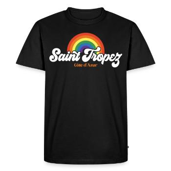 Saint Tropez Rainbow France - Men's Premium Organic T-Shirt - black - Front - Nico (187cm)