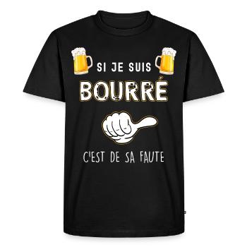 Biere, Si je suis bourré biere humour papa, oncle - T-shirt Premium bio Homme - noir - Devant - Nico (187cm)