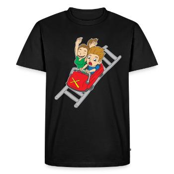 Roller Coaster Ride Theme Park Rummel Gift - Men's Premium Organic T-Shirt - black - Front - Nico (187cm)