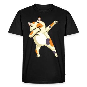 Tamponner cadeau de danse d'amoureux de chat - T-shirt Premium bio Homme - noir - Devant - Nico (187cm)
