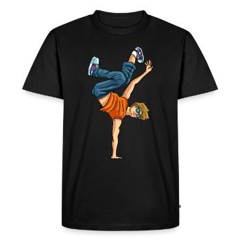 Breakdance Breaking Breaker Hip Hop Break Gift - Men's Premium Organic T-Shirt - black - Front - Nico (187cm)
