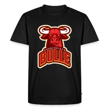 Taureau agressif - Cool logo - T-shirt Premium bio Homme - noir - Devant - Nico (187cm)