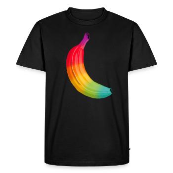 banane arc-en-fruit banane arc-en-ciel - T-shirt Premium bio Homme - noir - Devant - Nico (187cm)