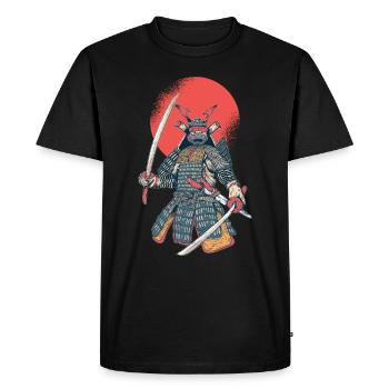 Samurai Fighter - martial arts gift - Men's Premium Organic T-Shirt - black - Front - Nico (187cm)