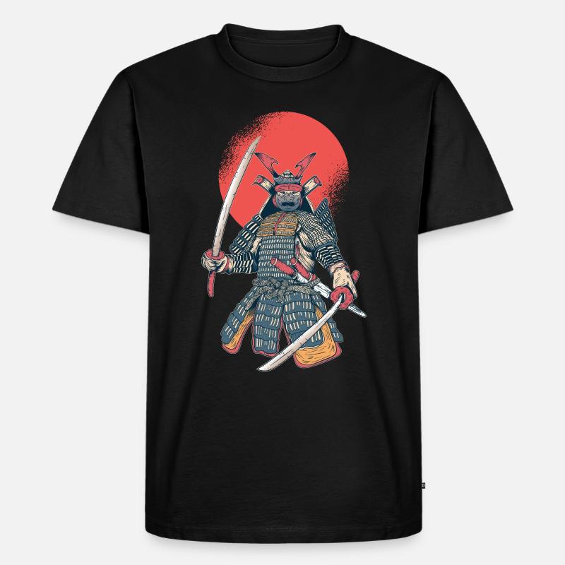 Samurai Kämpfer - Kampfkunst Geschenk - Männer Premium Bio T-Shirt - Schwarz