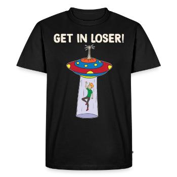 Get In Loser Alien Ufo Alien Cadeau - T-shirt Premium bio Homme - noir - Devant - Nico (187cm)