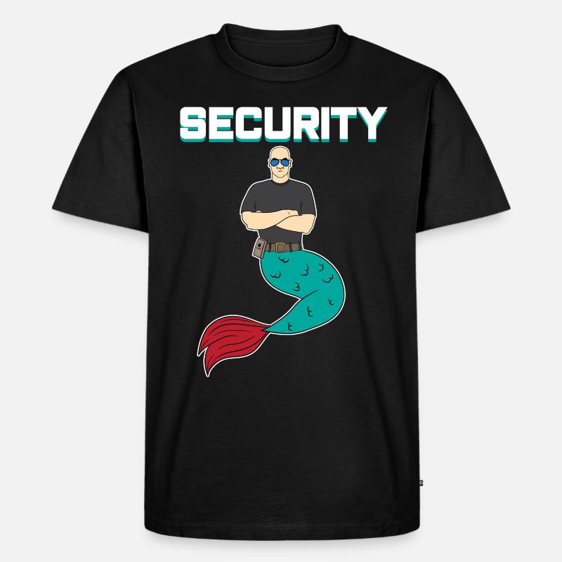 Meerjungfrau Seejungfrau Security Sec Geschenk - Männer Premium Bio T-Shirt - Schwarz