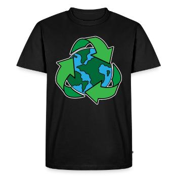Recyclage Protection de l'environnement Cadeau Mondial Sauver l'environnement - T-shirt Premium bio Homme - noir - Devant - Nico (187cm)
