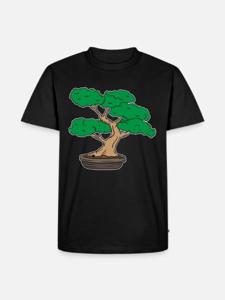 Bonsai tree plants Japan tree cut gift - Men's Premium Organic T-Shirt - black