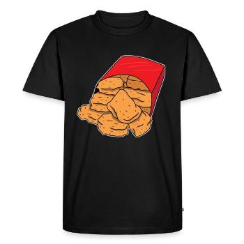 Chicken Nugget Nug Nuggs Fast Food Gift - Men's Premium Organic T-Shirt - black - Front - Nico (187cm)