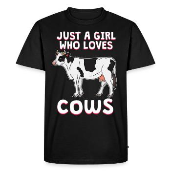 vaches agriculteurs ferme fermière agriculteur cadeau - T-shirt Premium bio Homme - noir - Devant - Nico (187cm)