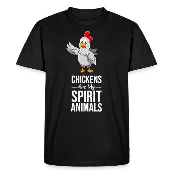 Poulet chuchoteur paysan poulet coq cadeau - T-shirt Premium bio Homme - noir - Devant - Nico (187cm)