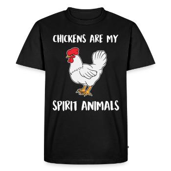Poulet chuchoteur paysan poulet coq cadeau - T-shirt Premium bio Homme - noir - Devant - Nico (187cm)